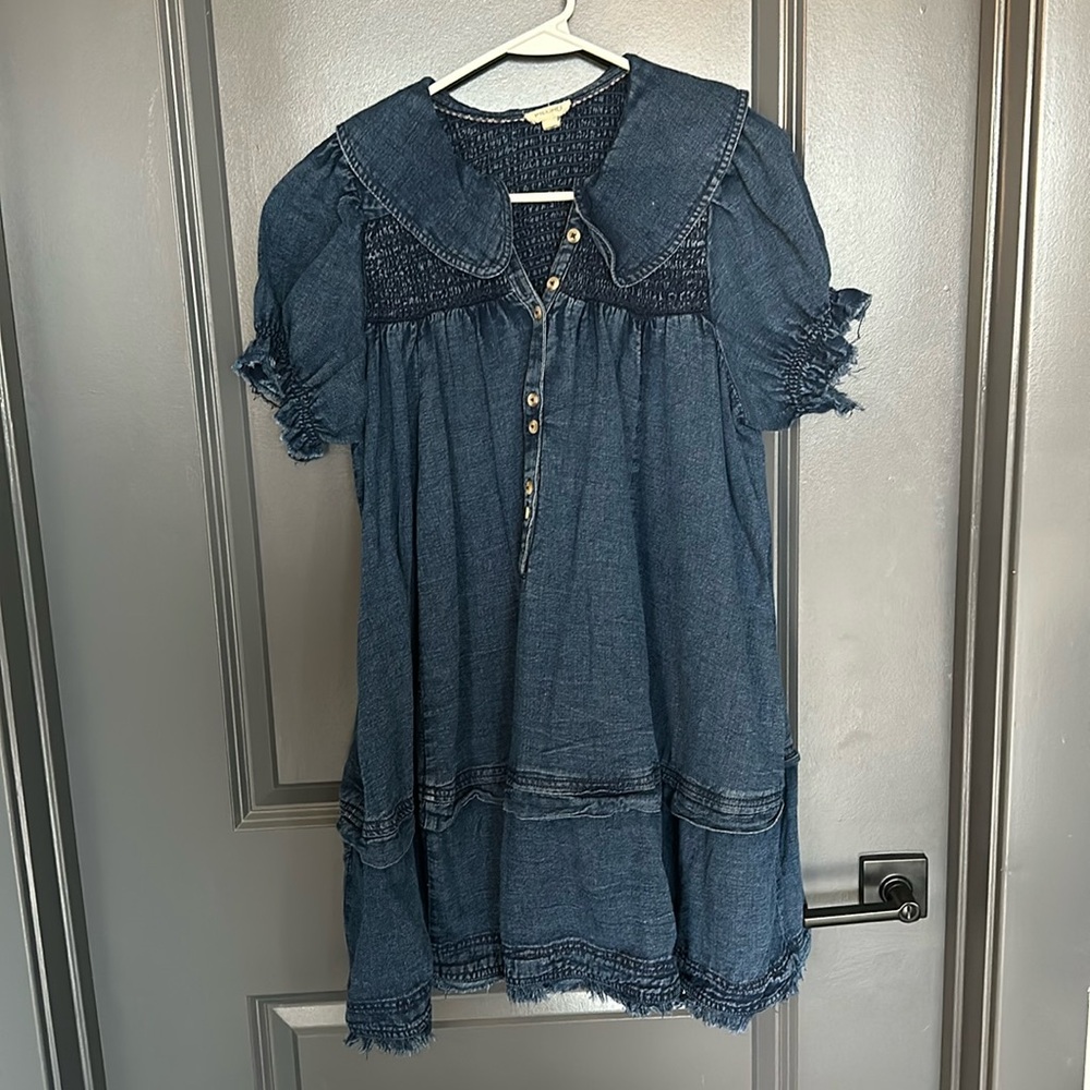 Pilcro Indigo Blue Denim Mini Dress